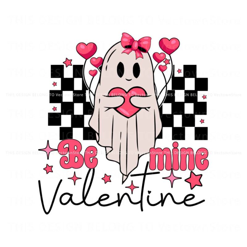 be-mine-valentine-funny-ghost-svg