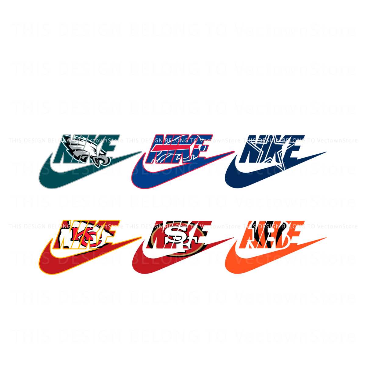 Retro Nike Logo NFL Football SVG Bundle