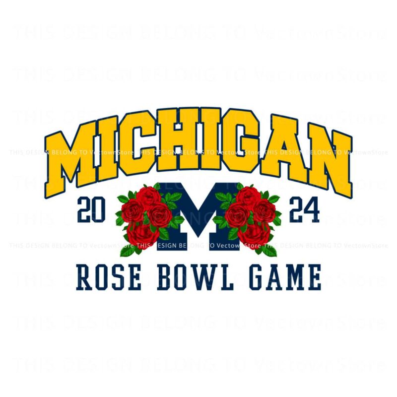 Michigan Rose Bowl Game 2024 Svg Digital Download