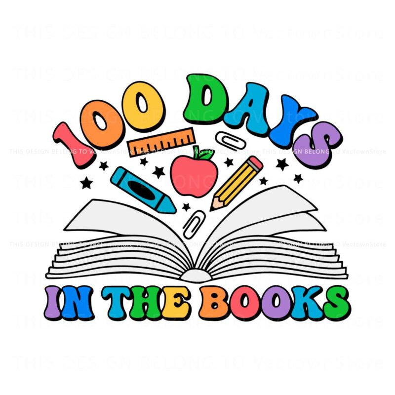 retro-100-days-in-the-books-svg