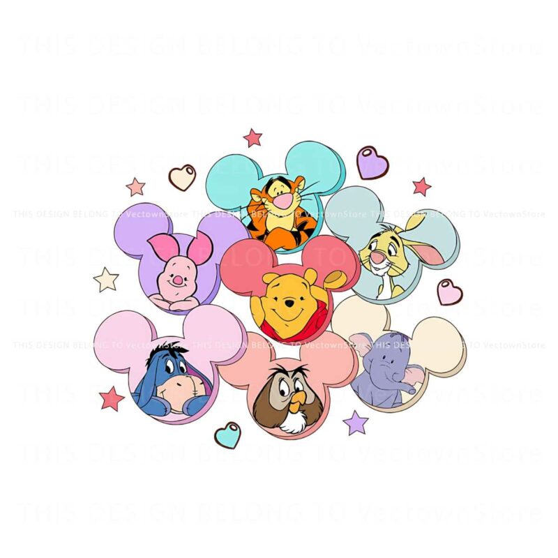 vintage-winnie-the-pooh-and-friends-valentines-day-png