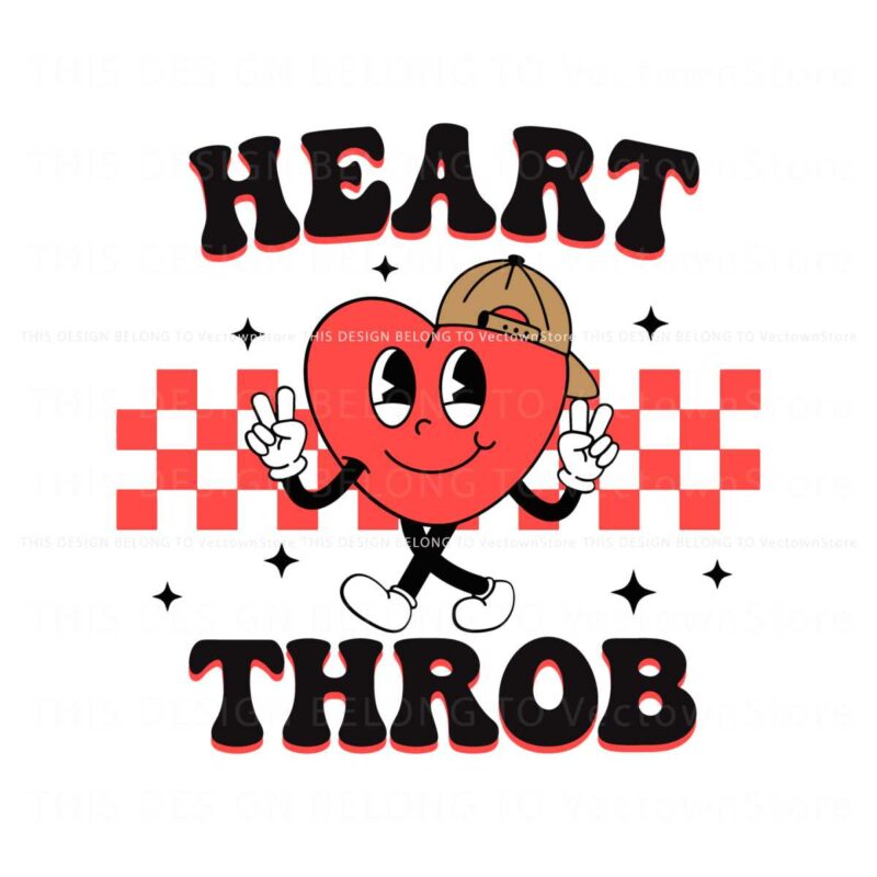 retro-heart-throb-checkered-svg