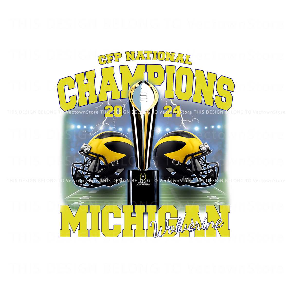 CFP National Champions 2024 Michigan PNG