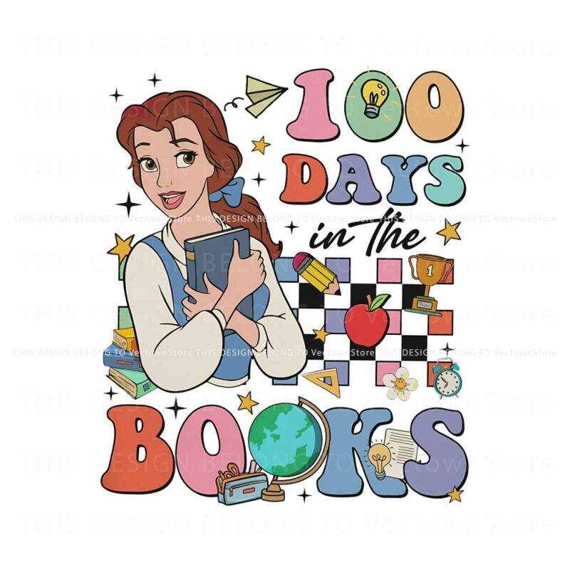 belle-princess-teacher-100-days-of-school-svg