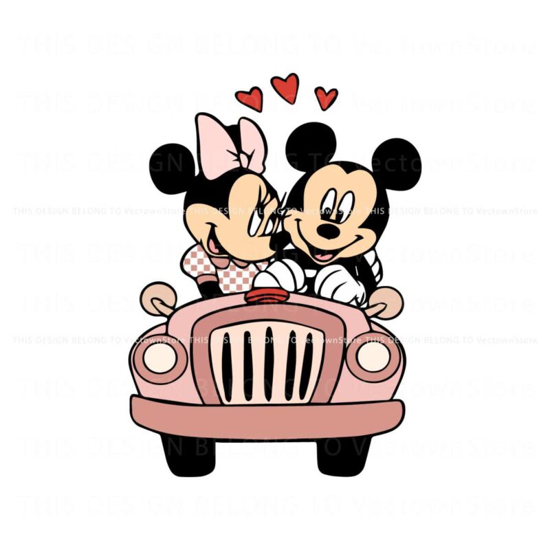 vintage-mickey-and-minnie-love-car-svg