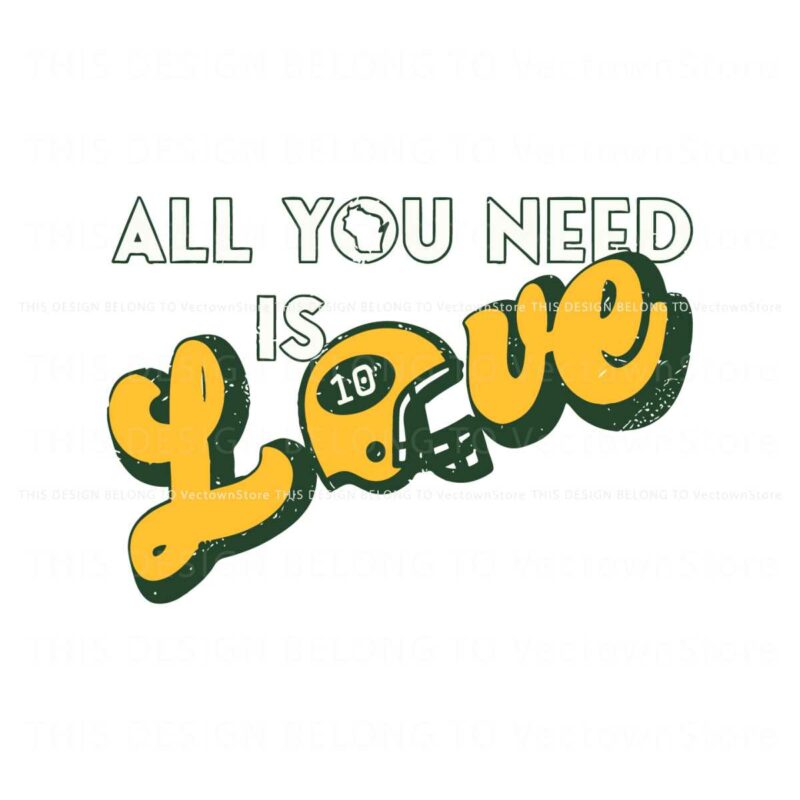 all-you-need-is-love-green-bay-helmet-svg