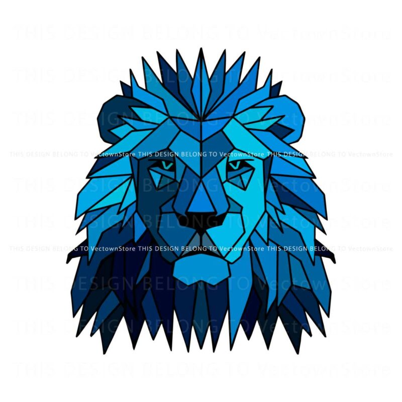 lion-blue-mascot-detroit-lions-svg