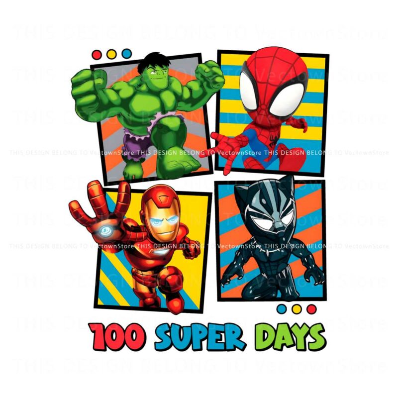retro-spiderman-hero-100-super-days-png