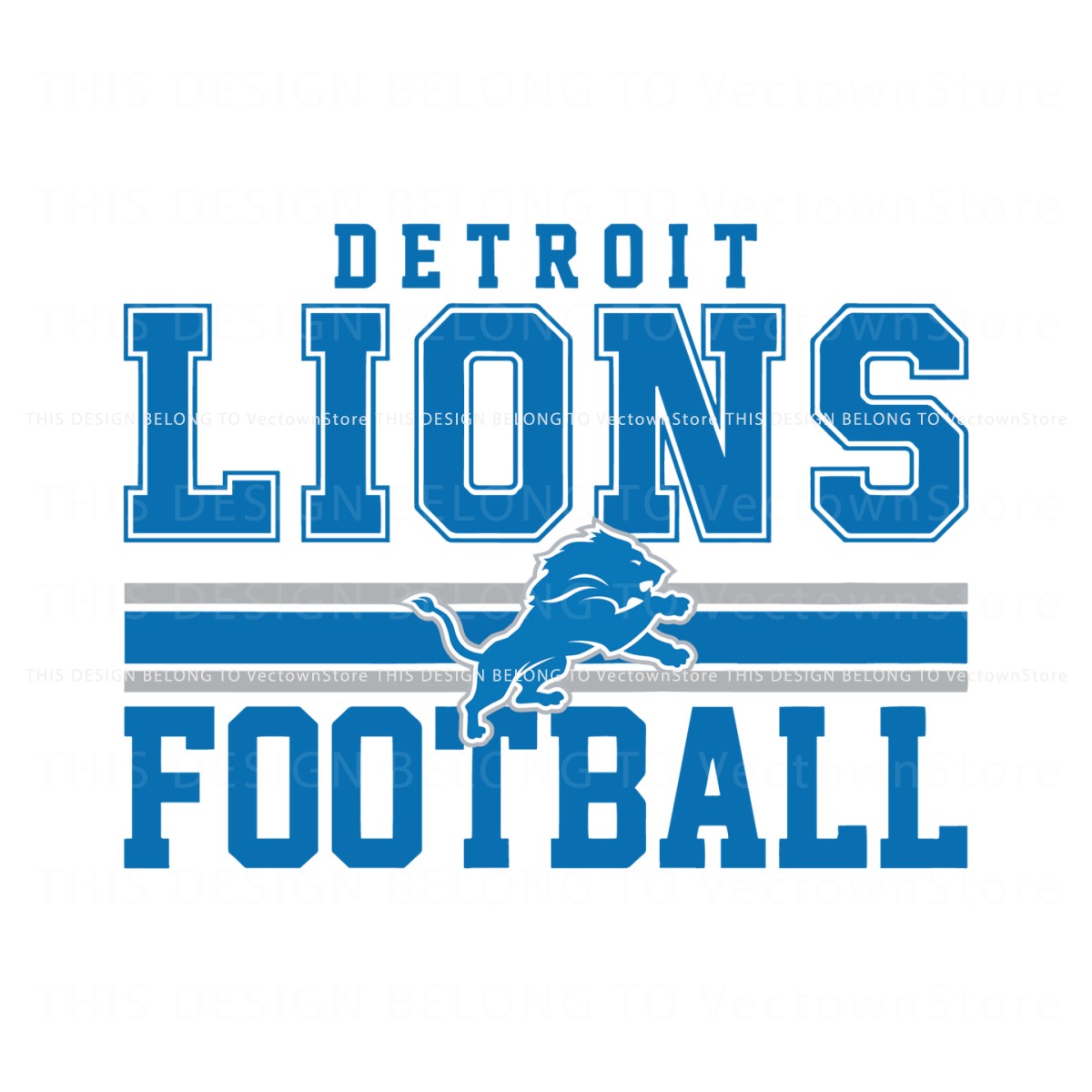 Retro Detroit Lions Football Mascot Logo SVG