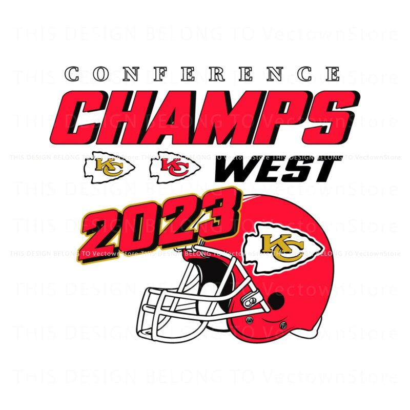 kansas-city-chiefs-conference-champs-west-2023-svg