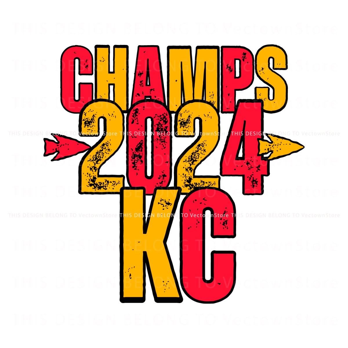 KC Champs 2024 Chiefs Football SVG