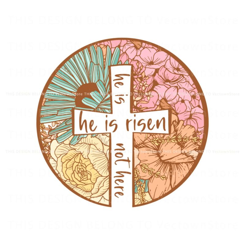 he-is-risen-floral-christian-svg