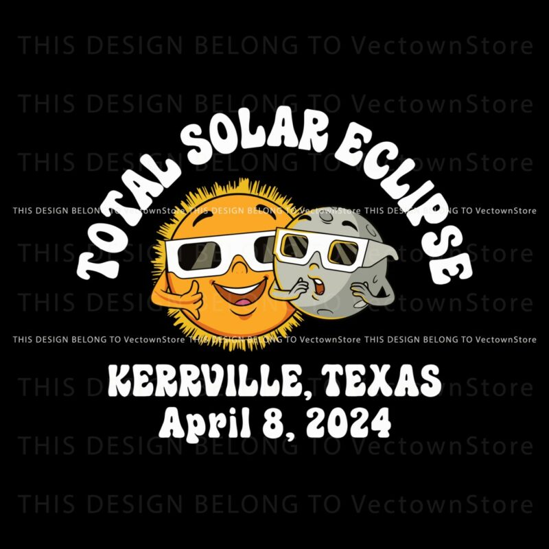 total-solar-eclipse-kerrville-texas-april-2024-svg