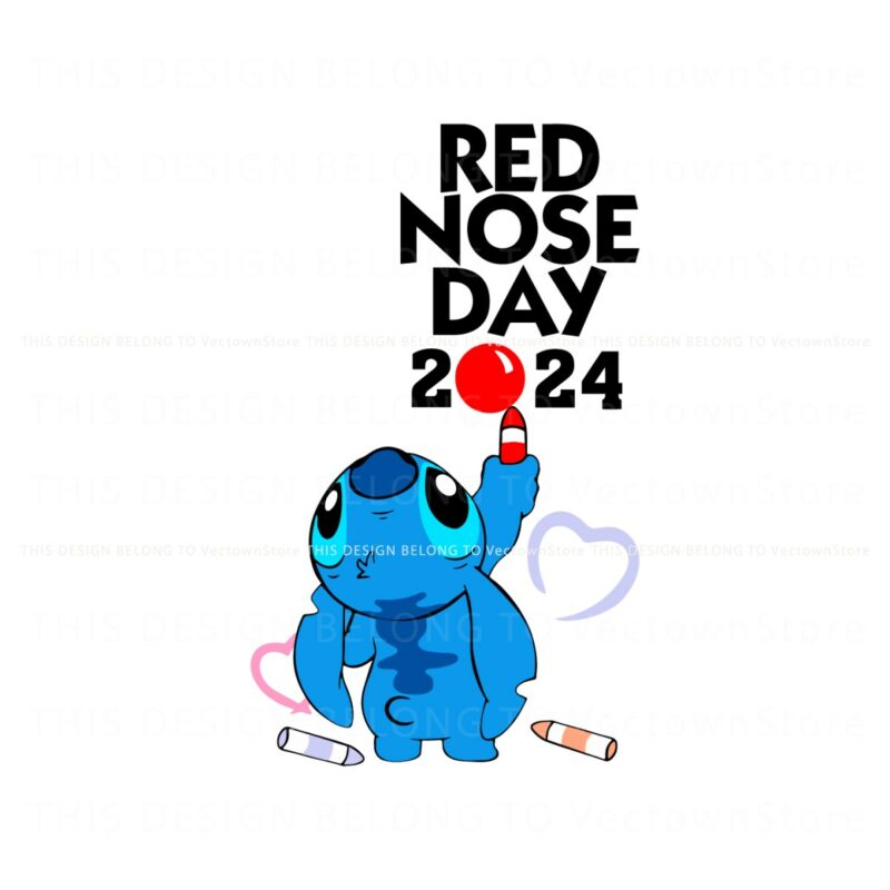 red-nose-day-2024-cute-stitch-svg