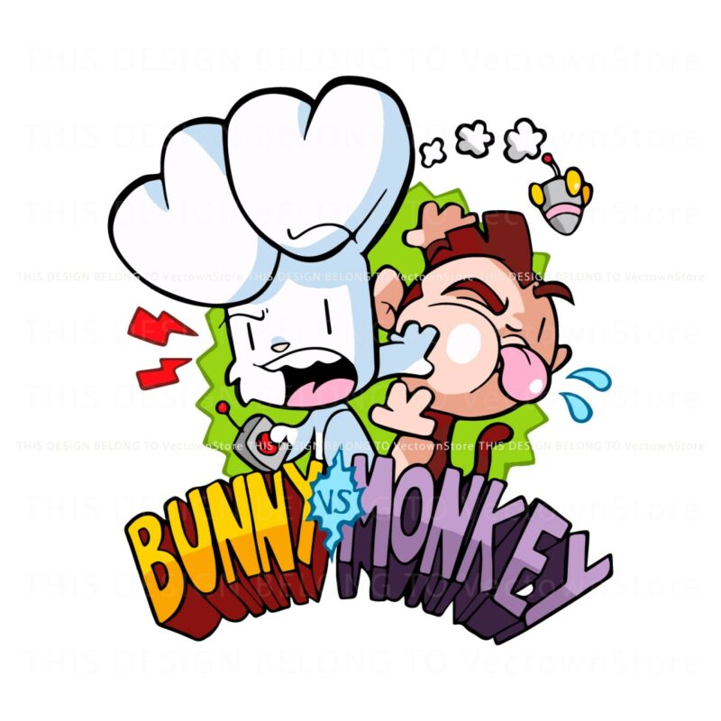 funny-bunny-vs-monkey-book-story-svg