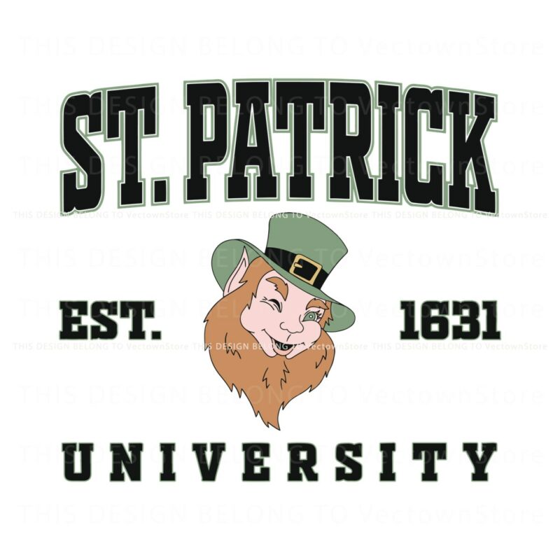 leprechaun-st-patricks-university-est-1631-svg