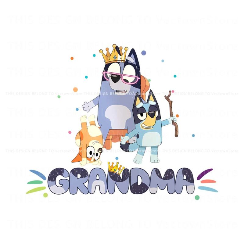 cute-bluey-dog-grandma-queen-png