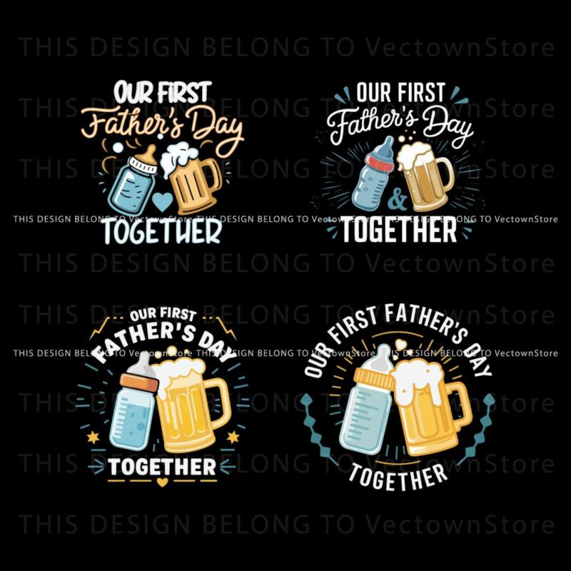 retro-our-first-fathers-day-together-svg-bundle