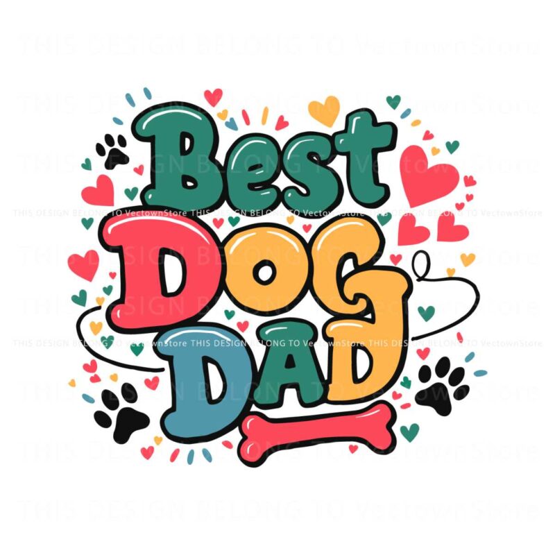 groovy-best-dog-dad-hearts-bone-svg