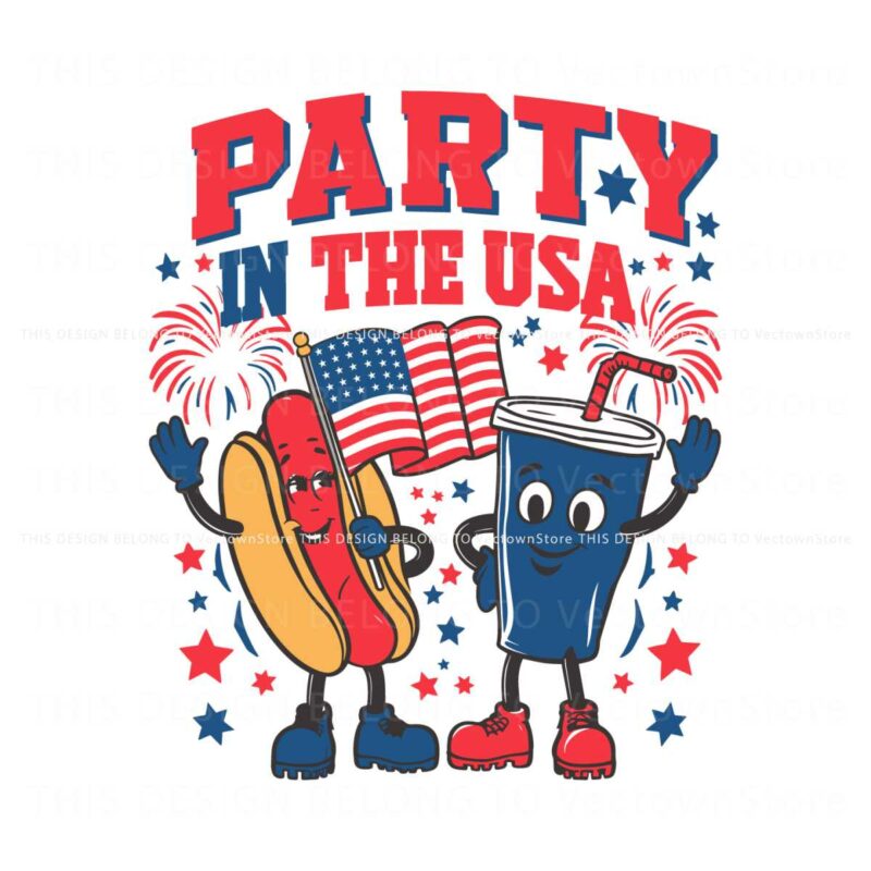 party-in-the-usa-patriotic-hotdog-and-soda-cup-svg