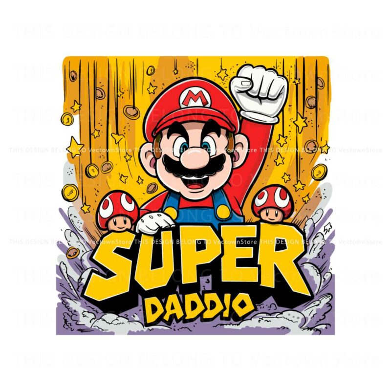 super-daddio-funny-dad-mario-svg