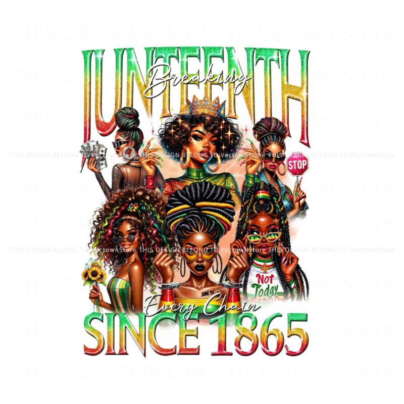 juneteenth-breaking-every-chain-black-girl-png