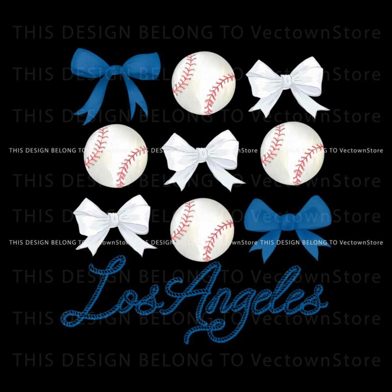 los-angeles-baseball-ribbon-bow-png
