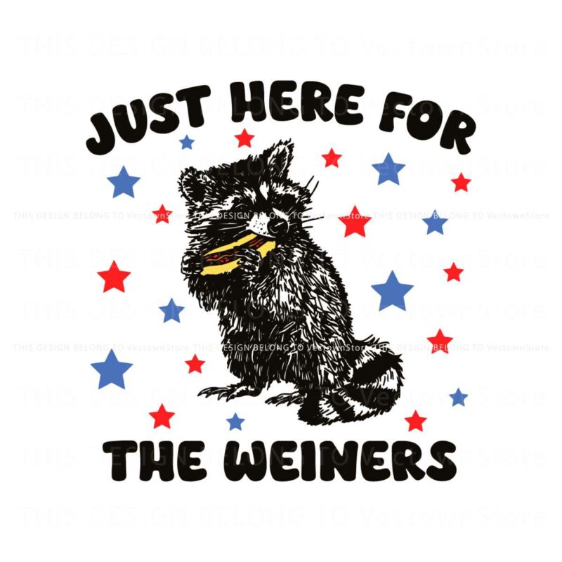 vintage-just-here-for-the-wieners-racoon-american-flag-svg