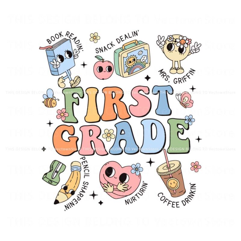 custom-first-grade-teacher-doodles-svg