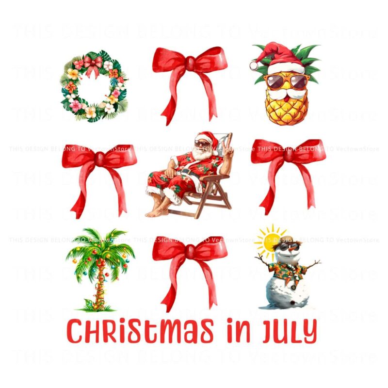 coquette-christmas-in-july-santa-summer-vibes-png
