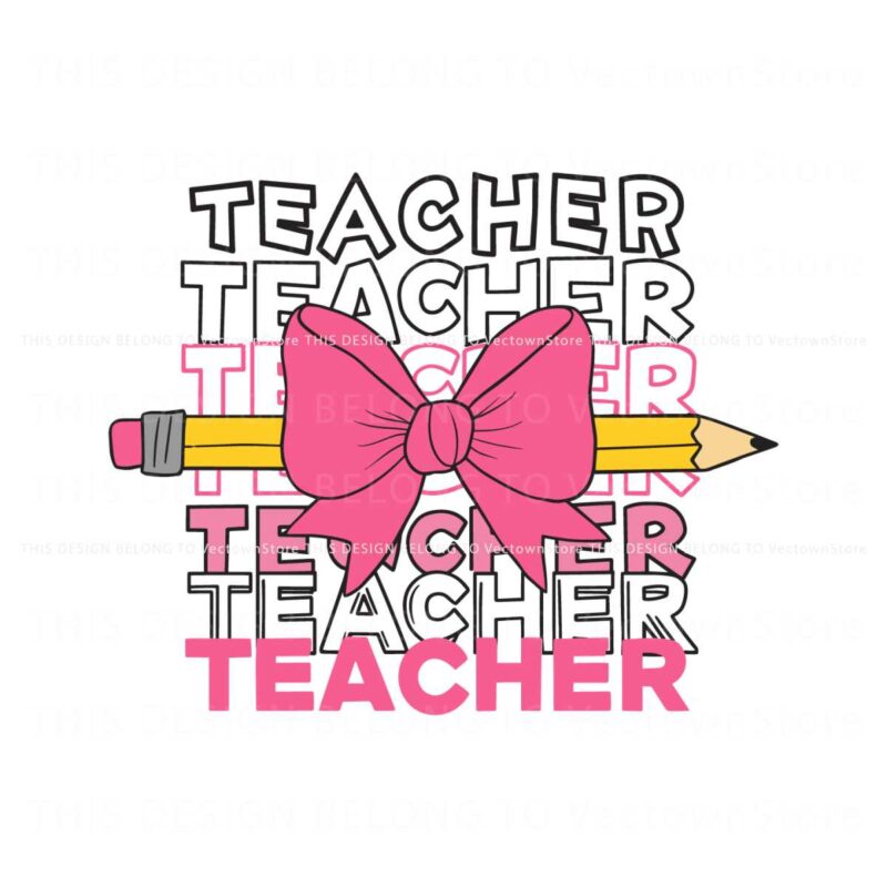 groovy-teacher-pink-ribbon-bow-svg