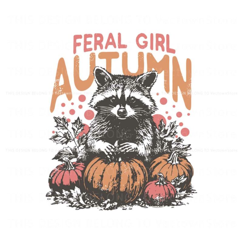 vintage-feral-girl-autumn-raccoon-svg