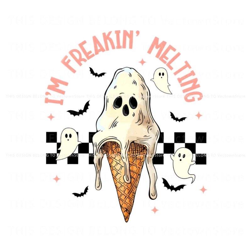 checkered-im-freakin-melting-ghost-ice-cream-png