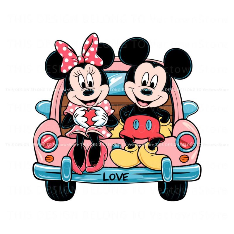 retro-love-car-mickey-minnie-couple-svg