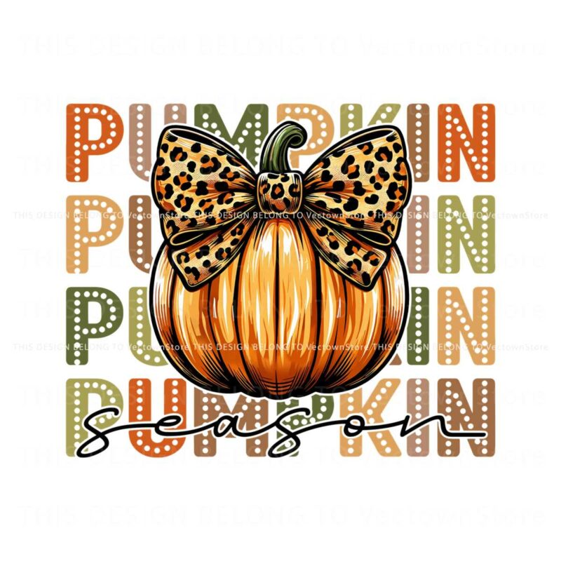 retro-pumpkin-season-leopard-bow-png