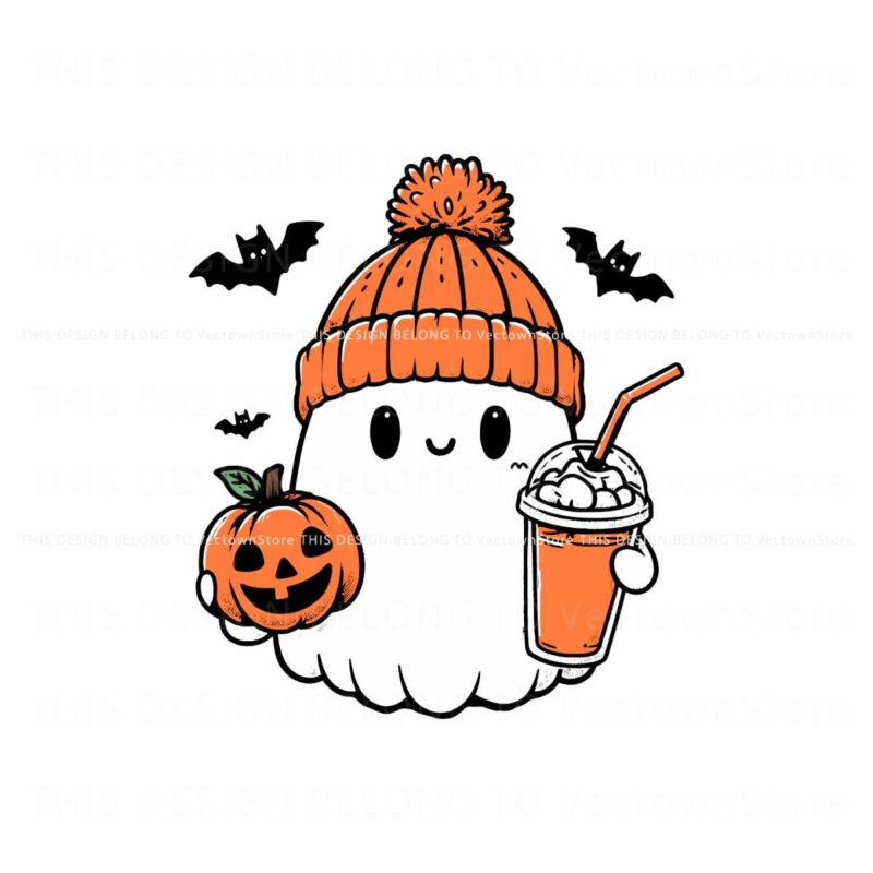 cute-ghost-pumpkin-coffee-fall-season-svg