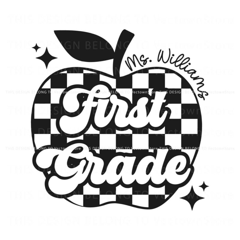 custom-first-grade-teacher-apple-svg