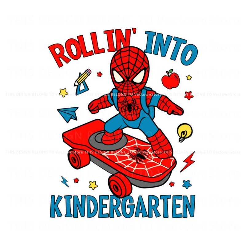 rollin-into-kindergarten-cartoon-spiderman-svg