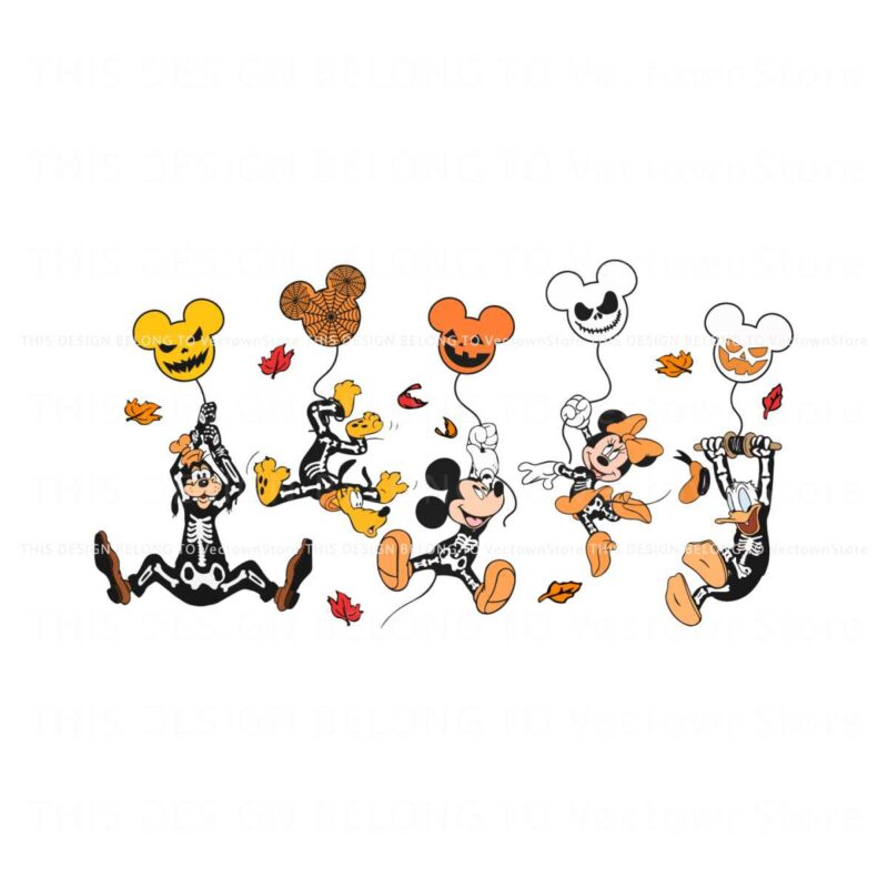 vintage-disney-characters-skeleton-balloons-halloween-svg