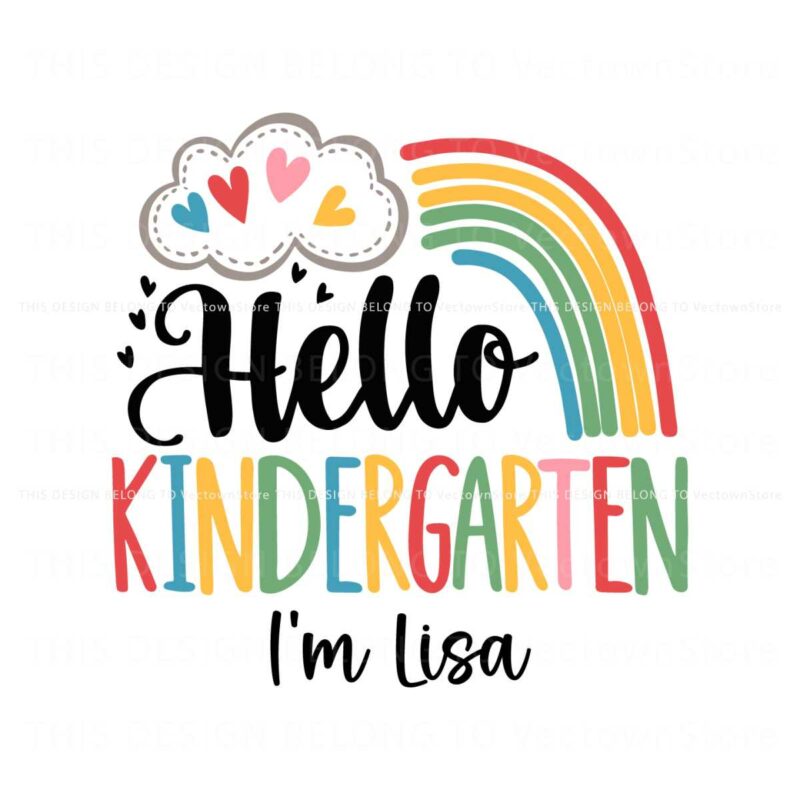 custom-hello-kindergarten-rainbow-svg