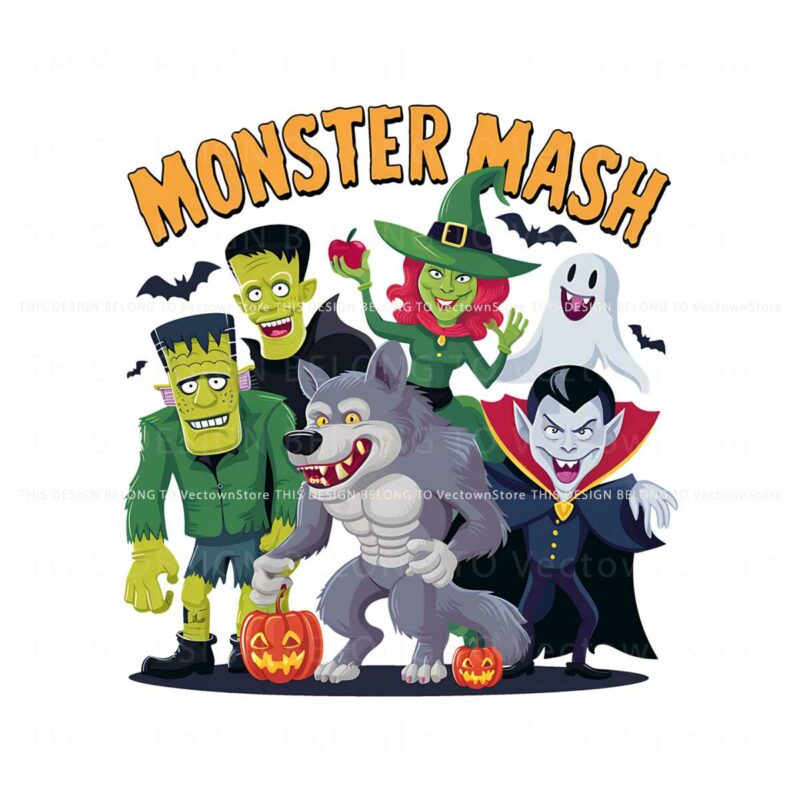 vintage-monster-mash-halloween-transparent-png