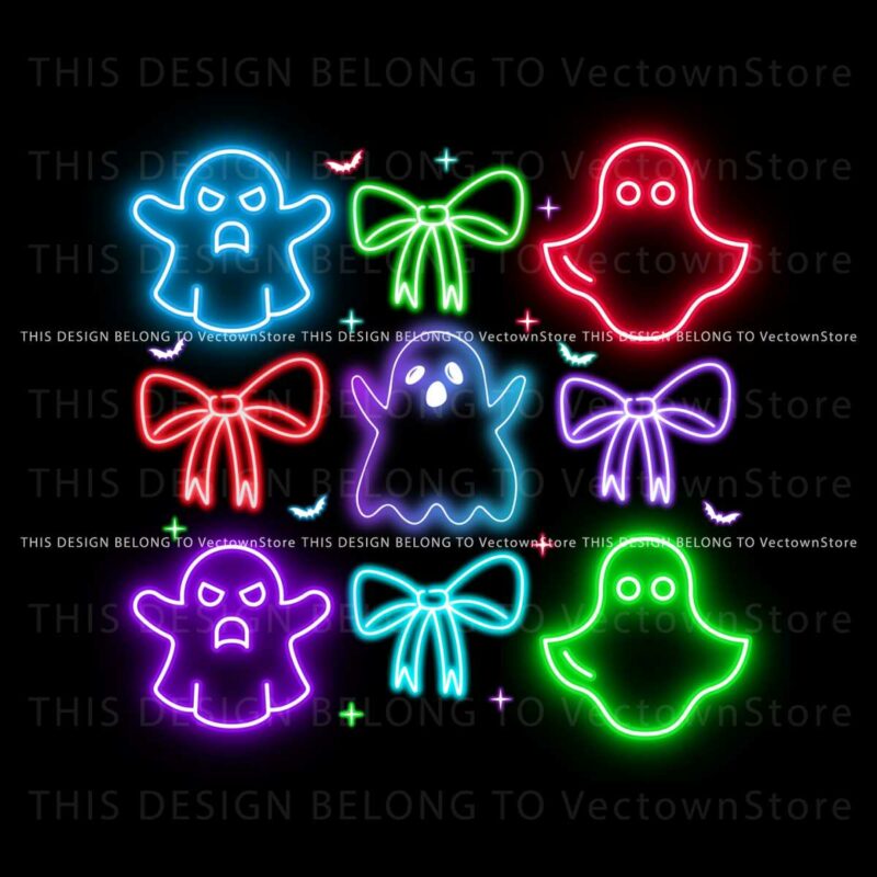 coquette-halloween-neon-bow-ghost-png