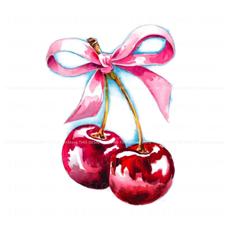 cherry-bow-aesthetic-ribbon-trend-png