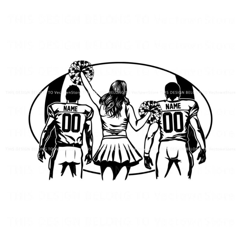 retro-football-player-and-cheerleader-svg