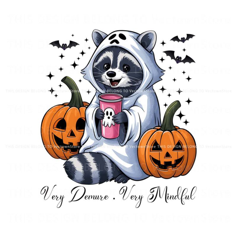 very-demure-very-mindful-very-cutesy-halloween-raccoon-png