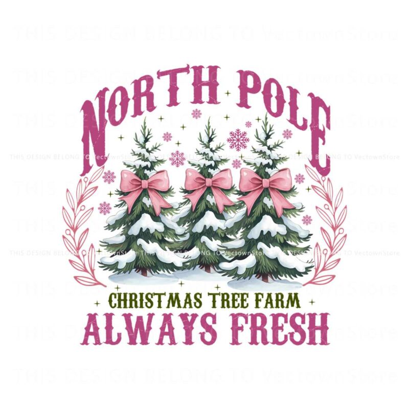 retro-north-pole-pink-christmas-tree-coquette-bow-png