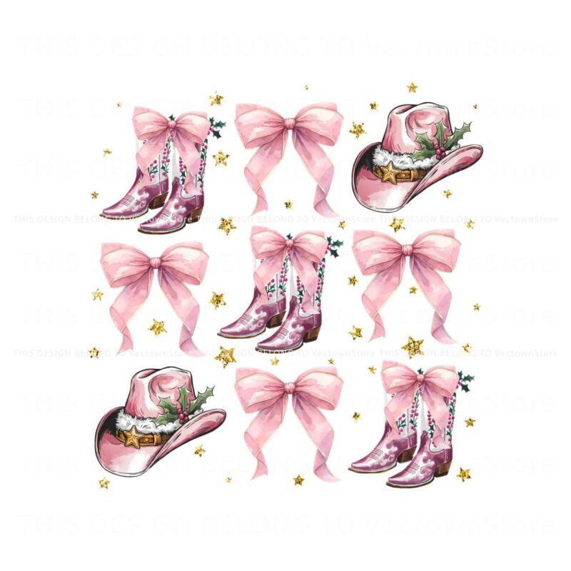 pink-coquette-bow-retro-western-cowboys-christmas-png