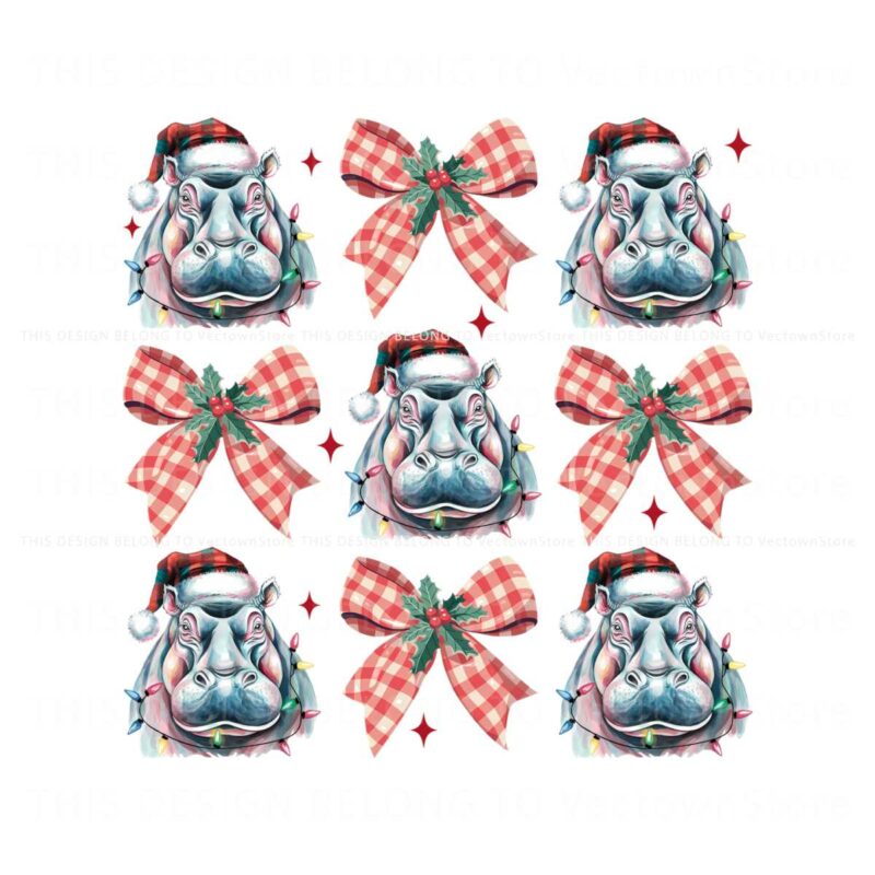 retro-coquette-christmas-hippos-santa-hat-christmas-light-png