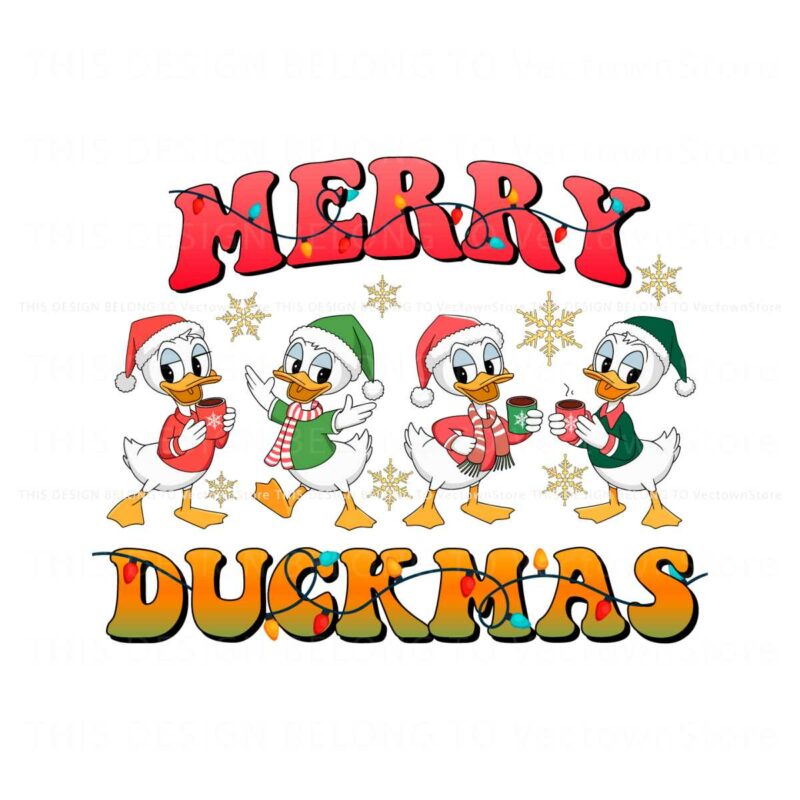 retro-groovy-merry-duckmas-christmas-light-svg