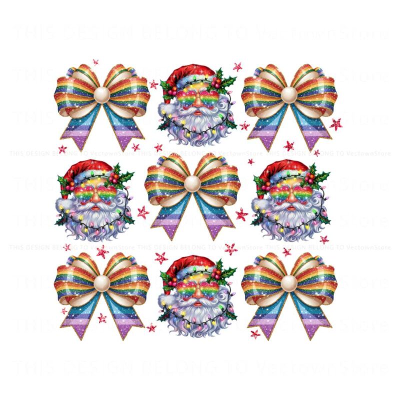 retro-christmas-glitter-rainbow-coquette-santa-claus-sunglasses-png